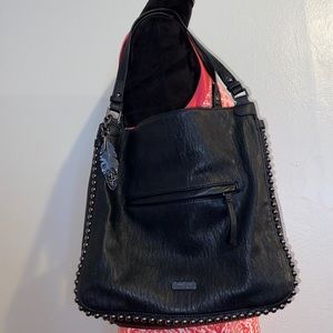 Black Studded Hobo Bag
